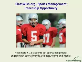 ClassWish - Sports Management Internship Opportunity