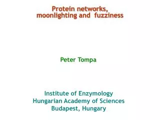 Protein networks, moonlighting and fuzziness