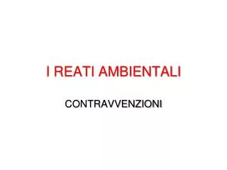 i reati ambientali