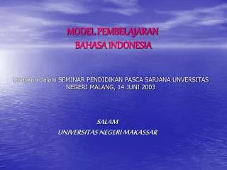 model pembelajaran bahasa indonesia