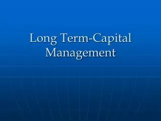 long term capital management