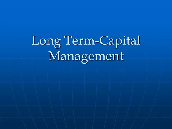 long term capital management