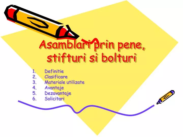 asamblari prin pene stifturi si bolturi