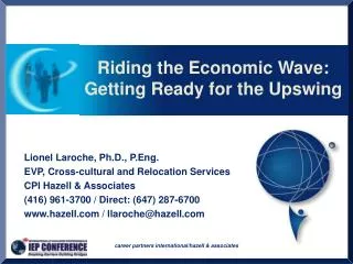 Riding the Economic Wave: Getting Ready for the Upswing