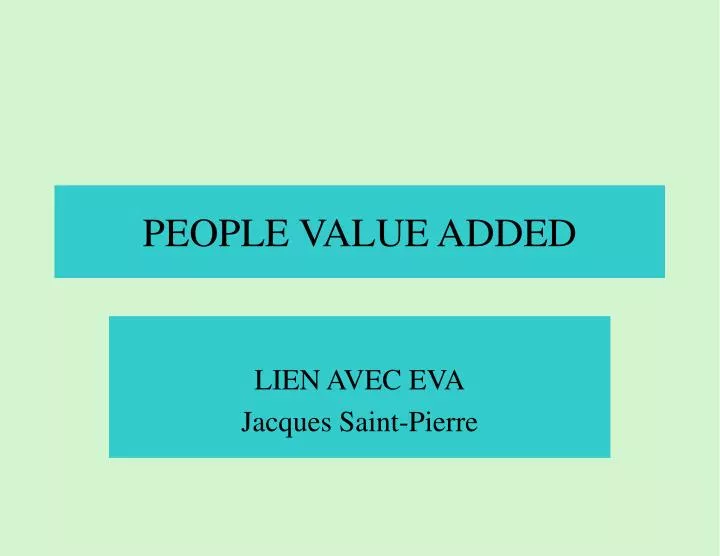 people value added