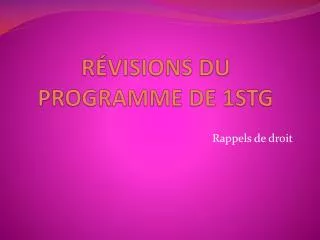 r visions du programme de 1stg