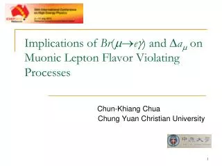 Implications of Br ( m ? e g ) and D a m on Muonic Lepton Flavor Violating Processes