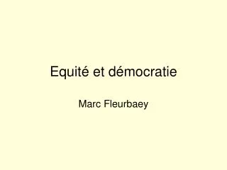 equit et d mocratie