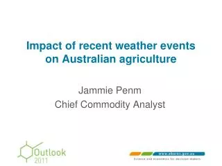 Impact of recent weather events on Australian agriculture