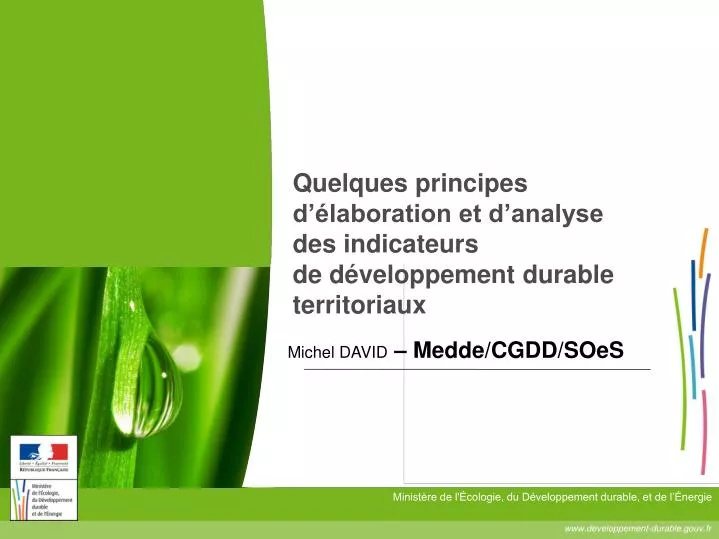 quelques principes d laboration et d analyse des indicateurs de d veloppement durable territoriaux