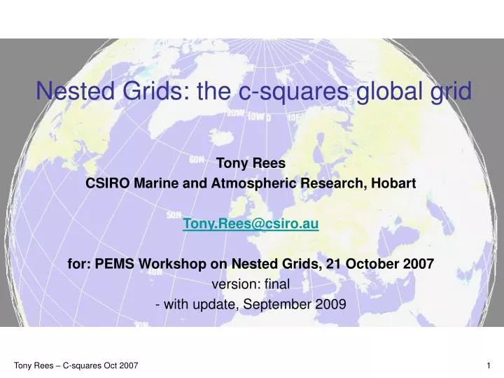 nested grids the c squares global grid