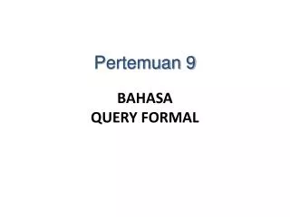 bahasa query formal