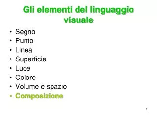 gli elementi del linguaggio visuale
