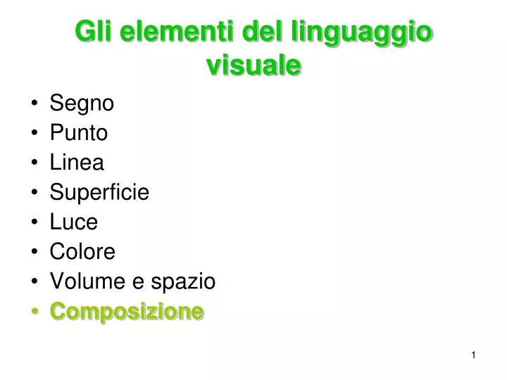 gli elementi del linguaggio visuale