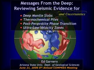 Messages From the Deep: Reviewing Seismic Evidence for Deep Mantle Slabs Thermochemical Piles