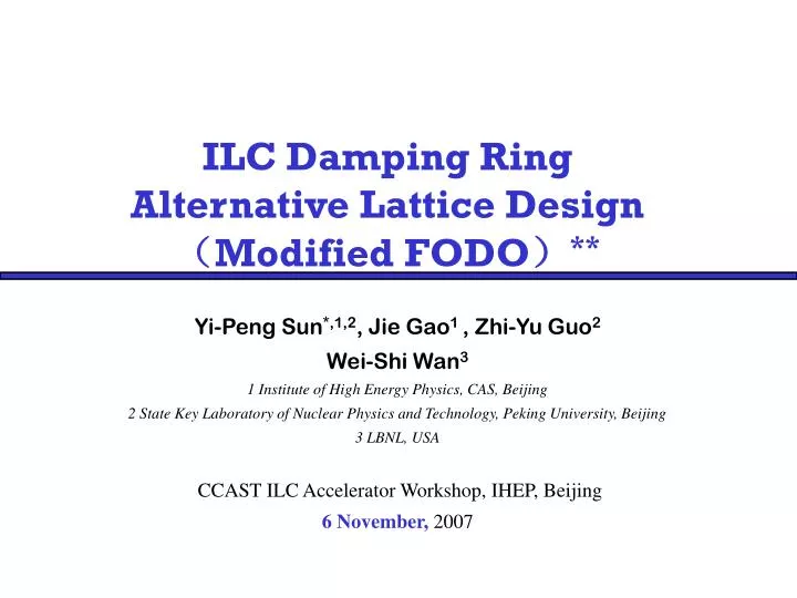 ilc damping ring alternative lattice design modified fodo