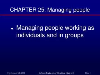 CHAPTER 25: Managing people