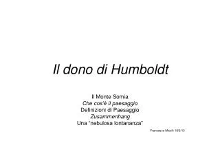 il dono di humboldt