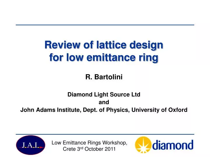 review of lattice design for low emittance ring