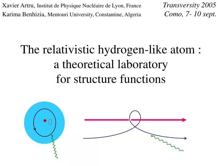 the relativistic hydrogen like atom a theoretical laboratory for structure functions