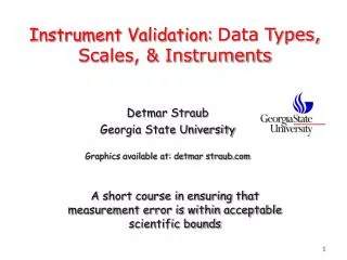 Instrument Validation: Data Types, Scales, &amp; Instruments