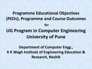 Programme Educational Objectives (PEOs)
