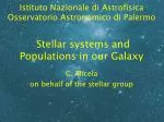 Stellar systems and Populations in our Galaxy - slide 1