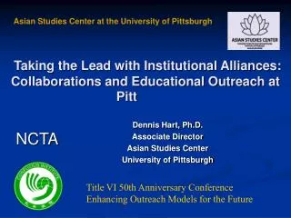 Taking the Lead with Institutional Alliances: Collaborations and Educational Outreach at Pitt
