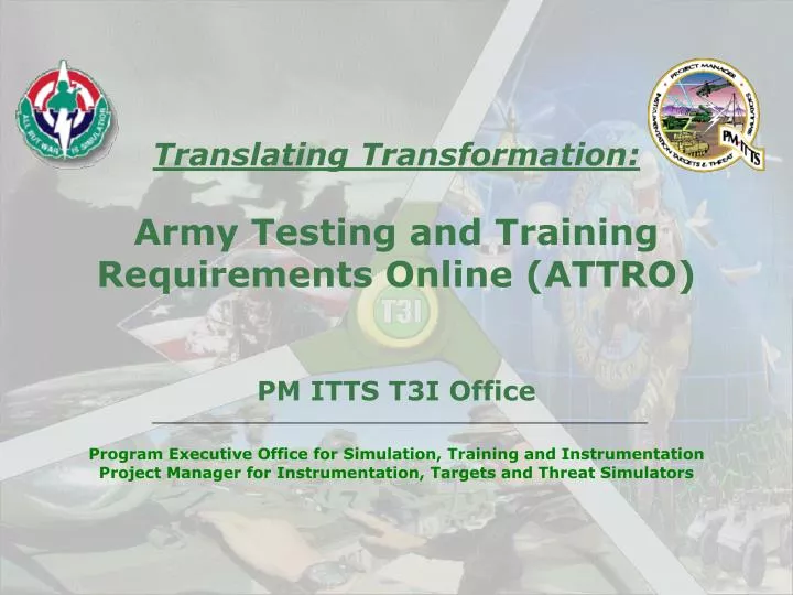 translating transformation army testing and training requirements online attro