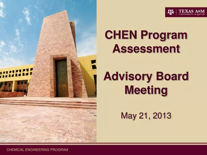 chen program assessment advisory board meeting may 21 2013