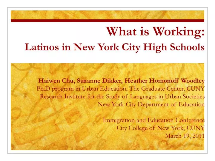 what is working latinos in new york city high schools