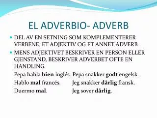 el adverbio adverb