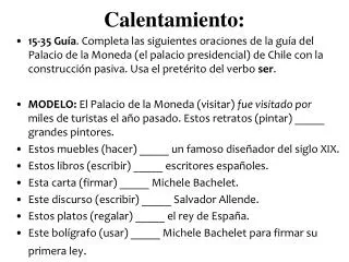 Calentamiento :