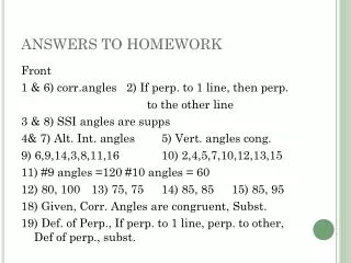 ANSWERS TO HOMEWORK