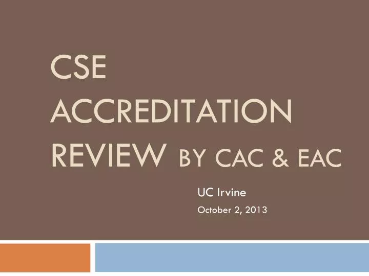 cse accreditation review by cac eac