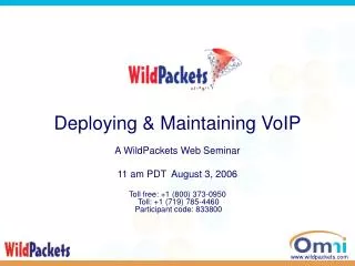 Deploying &amp; Maintaining VoIP