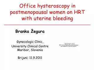 o ffice hysteroscopy in postmenopausal women on hrt with uterine bleeding