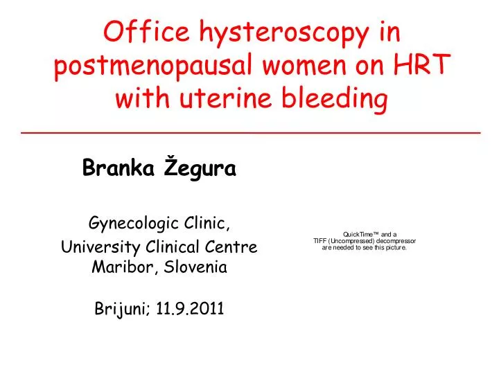 o ffice hysteroscopy in postmenopausal women on hrt with uterine bleeding