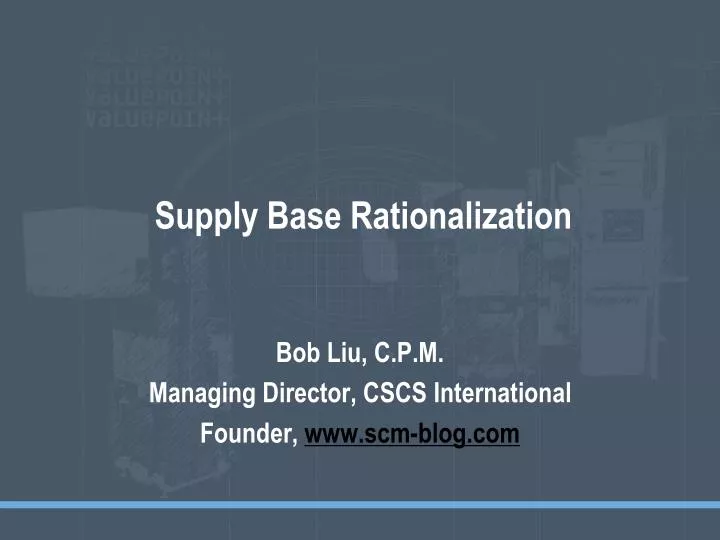 supply base rationalization