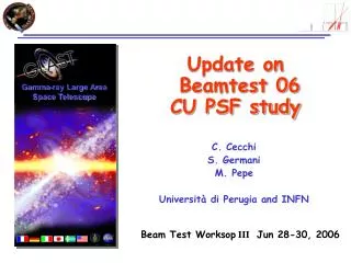 Update on Beamtest 06 CU PSF study