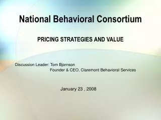 National Behavioral Consortium