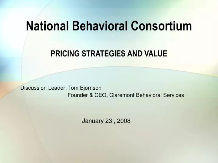national behavioral consortium