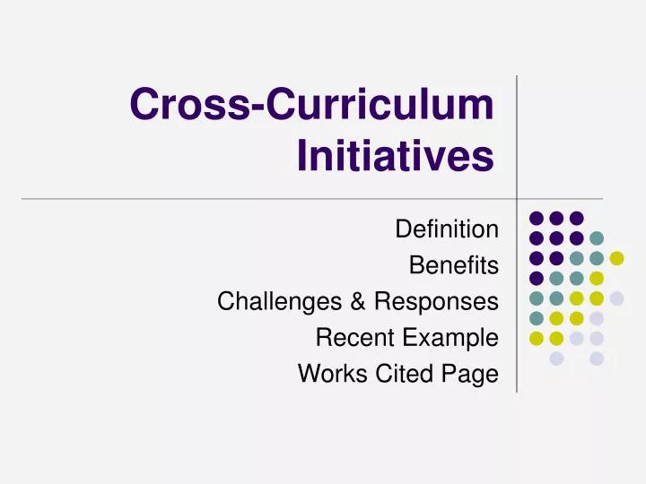cross curriculum initiatives