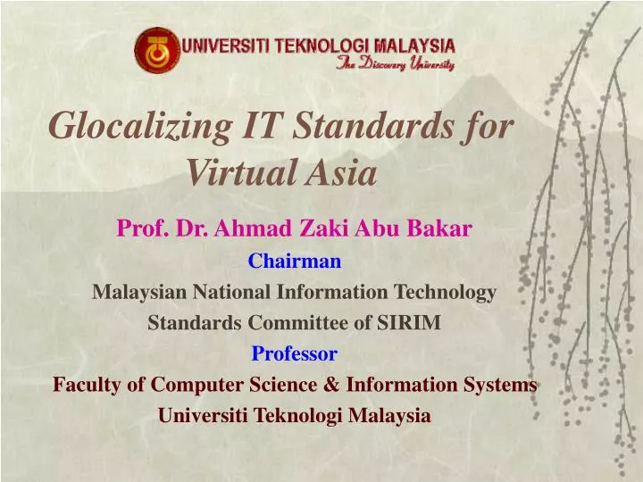 glocalizing it standards for virtual asia