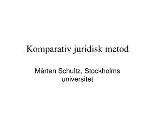 komparativ juridisk metod