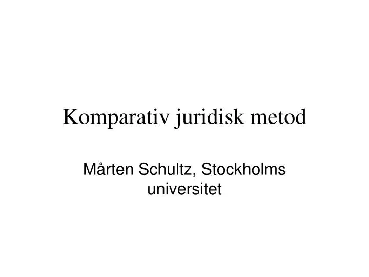 komparativ juridisk metod