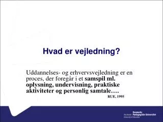 hvad er vejledning