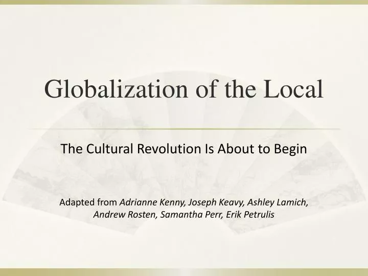 globalization of the local