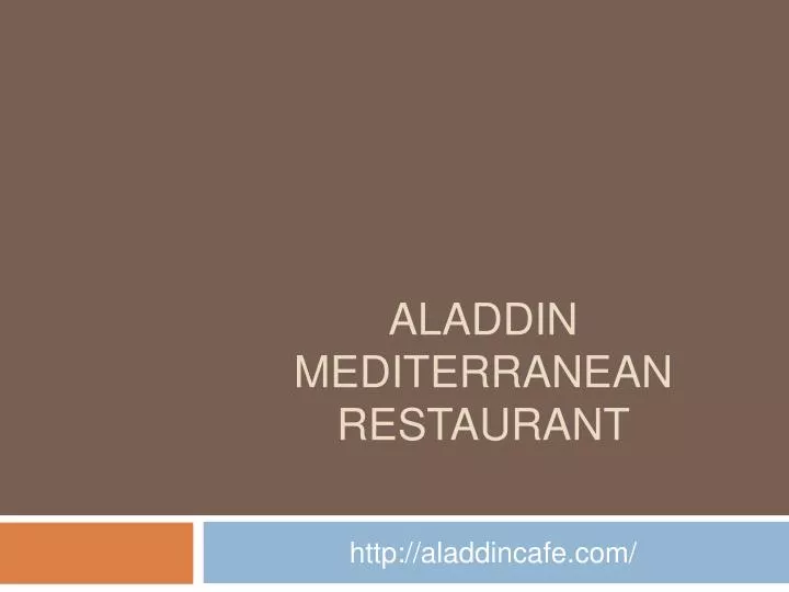 aladdin mediterranean restaurant