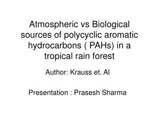 Author: Krauss et. Al Presentation : Prasesh Sharma
